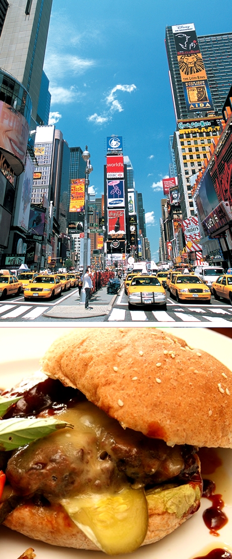 アメリカといえばハンバーガー 大きな口をあけてパクリ アメリカ ニューヨーク