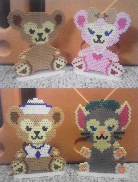 ダッフィー風 シェリーメイ風 ダッフィー ジェラトーニ風 六角lプレート結合 立たせる為の脚付き