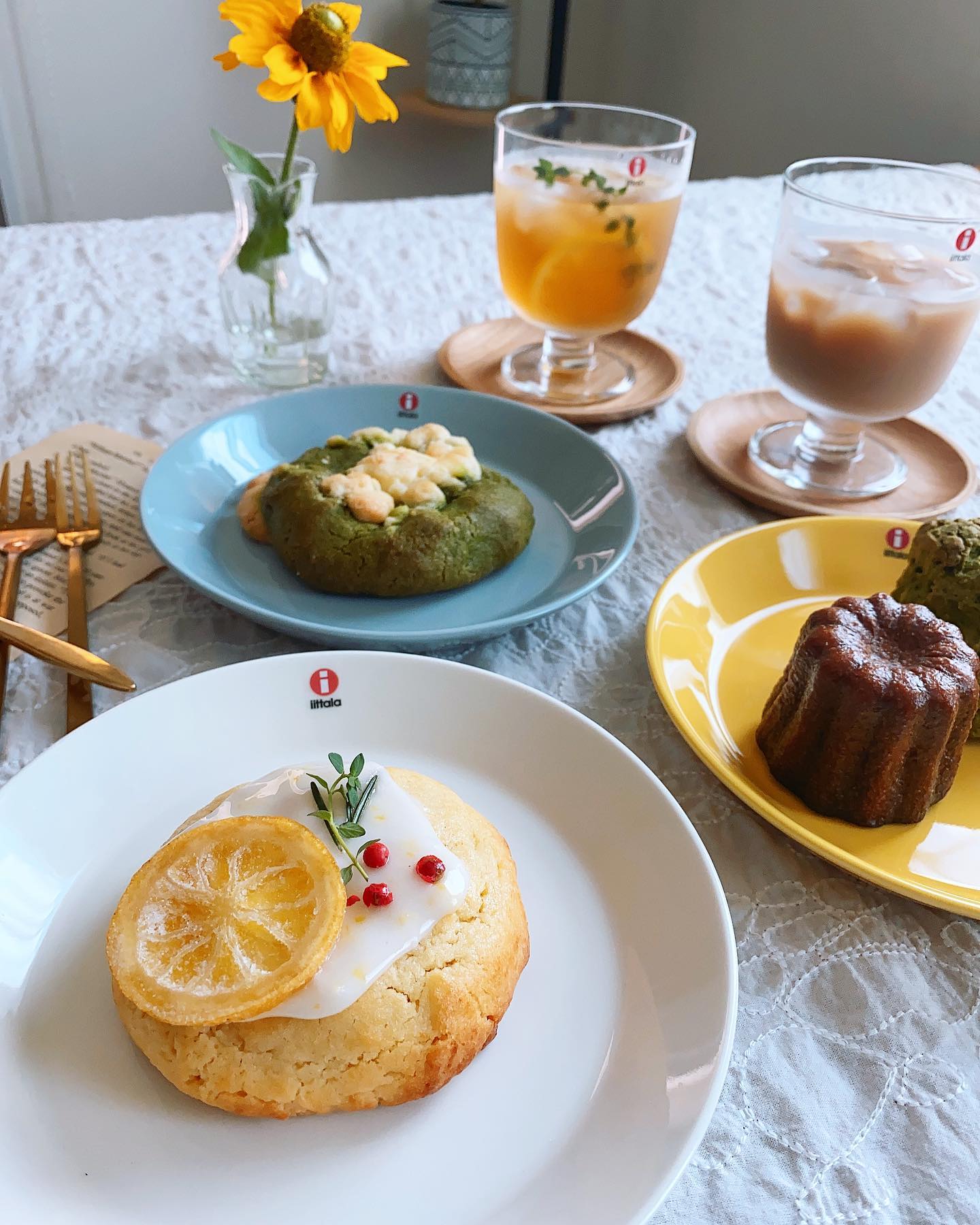 イッタラ ティーマ パウダーグレー ケーキ&ディナー プレート 4枚